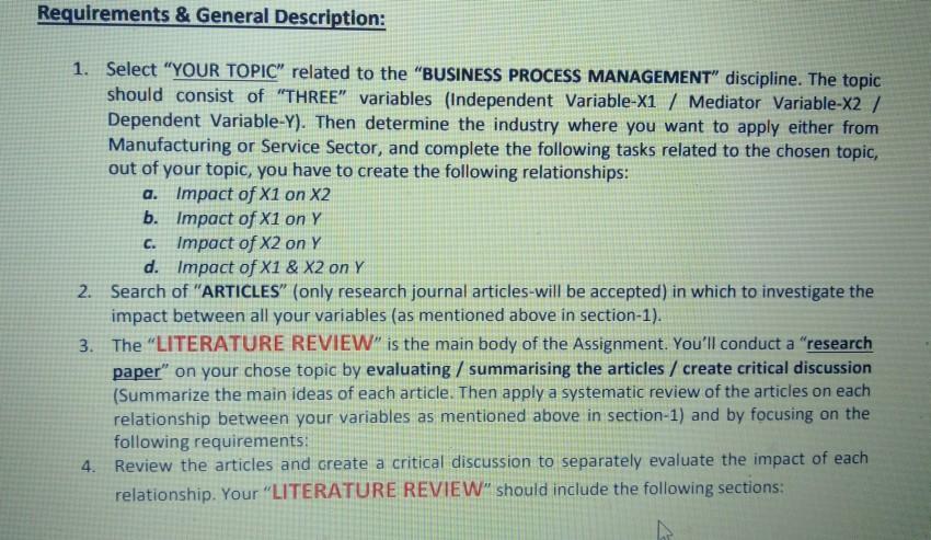 select a topic related to business process