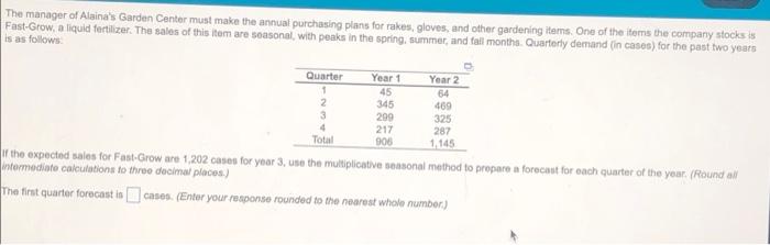 The manager of Alaina's Garden Center must make