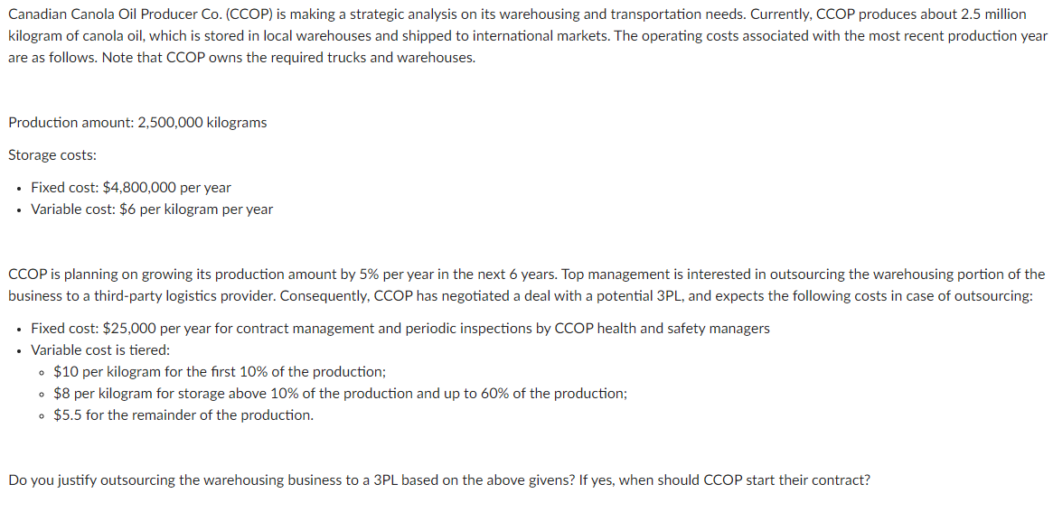 Canadian Canola Oil Producer Co. (CCOP) is making