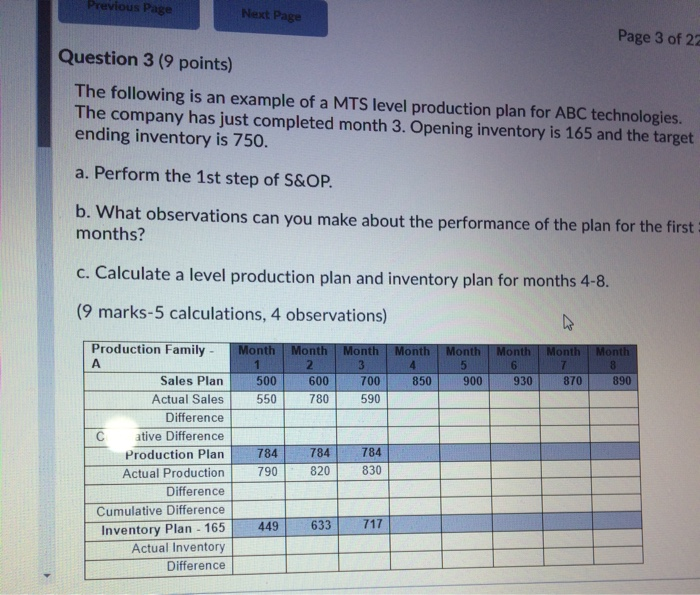 Previous Page Next Page Page 3 of 22 Question 3