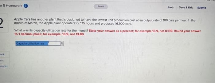 er 5 Homework Surved Help Save & Exit Submit 2