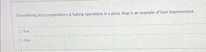 Streamlining pizza preparations & baking