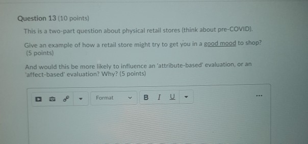 Question 13 (10 points) This is a two-part