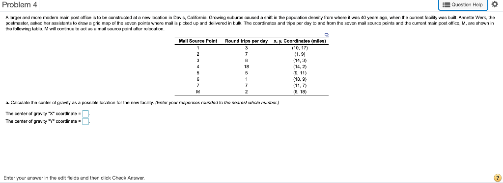 Problem 4 Question Help 0 A larger and more modem