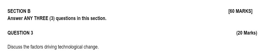 [60 MARKS] SECTION B Answer ANY THREE (3)