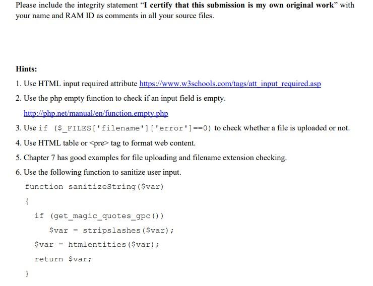 Objectives: To acquaint you with PHP file
