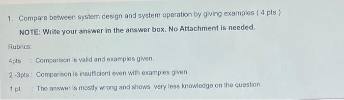 1. Compare between system design and system