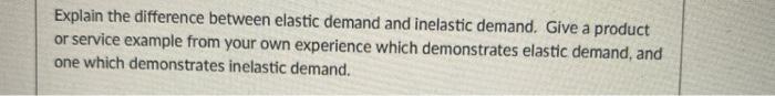 Explain the difference between elastic demand and