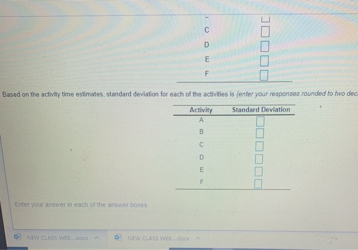 a b Activity A B D E F 12 26 18 7 16 17 m 15 30