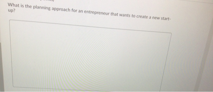 What is the planning approach for an entrepreneur