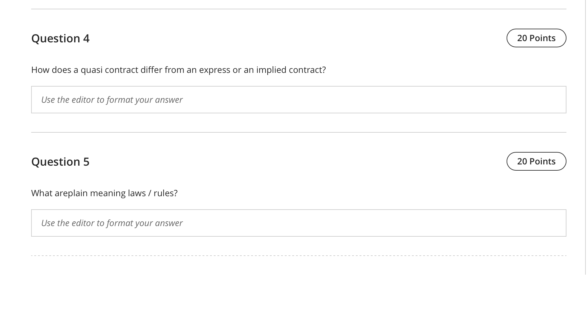 How does a quasi contract differ from an express