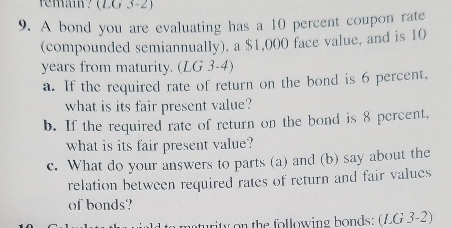 page 90 number 9 CHANGE 10% TO 7.75% 9. A bond
