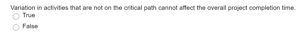 Variation in activities that are not on the