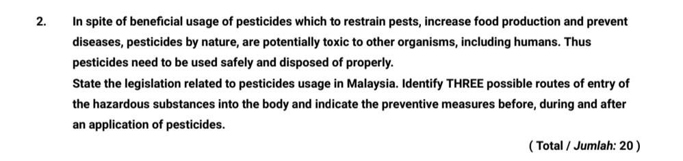 2. In spite of beneficial usage of pesticides