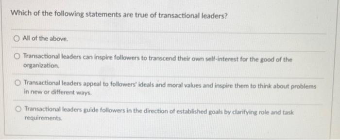 Which of the following statements are true of