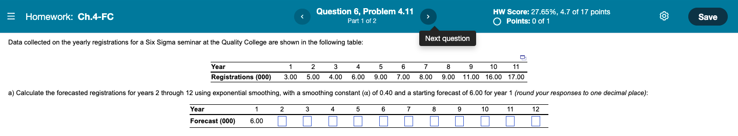 Please show how to solve step by step = Homework: