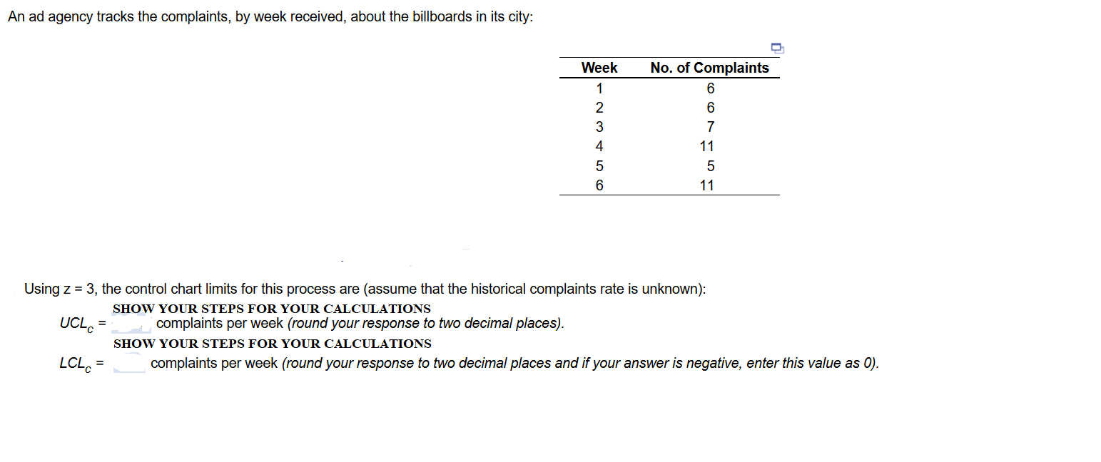 An ad agency tracks the complaints, by week