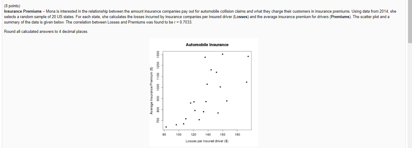 1. The relationship between Losses and Premiums