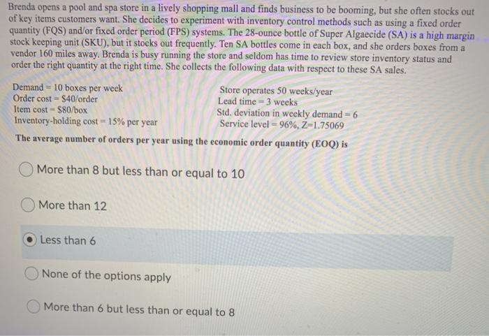 Brenda opens a pool and spa store in a lively