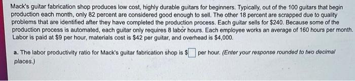 Mack's guitar fabrication shop produces low cost,