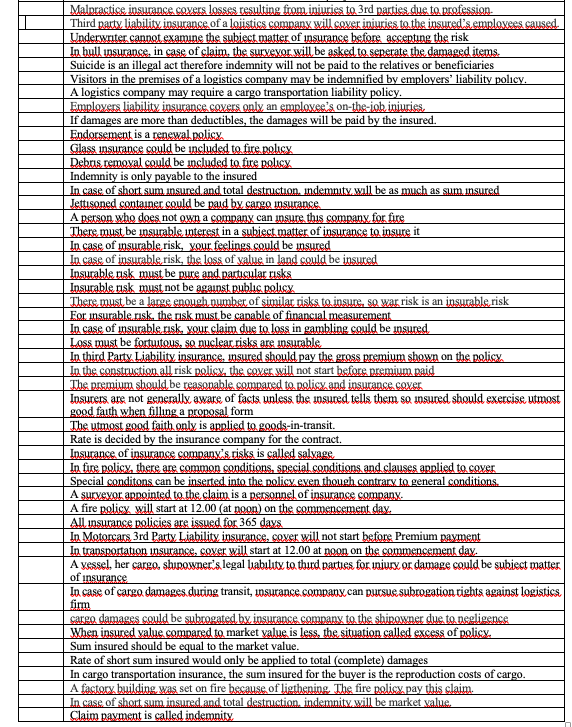 TRUE OR FALSE Malpractice insurance.coxers losses