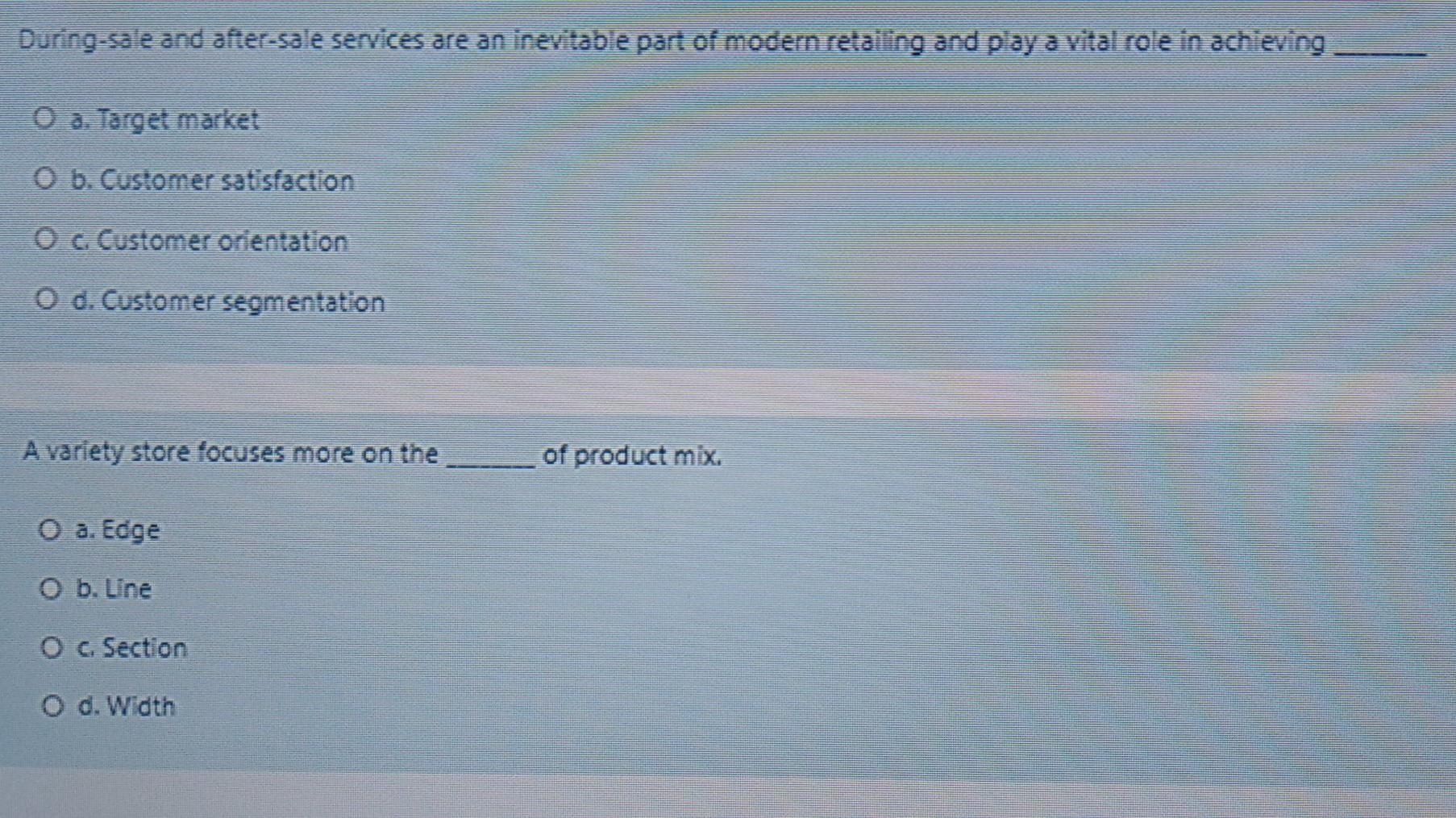 During sale and after-sale services are an