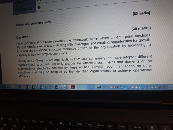 60 [60 marks] Answer ALL questions below.