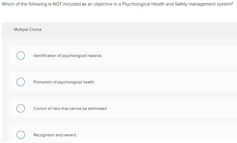 Which of the following is NOT included as an