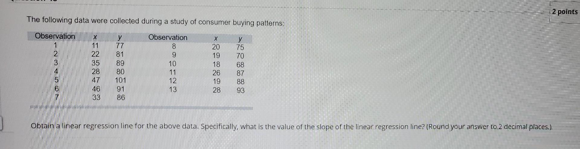 NEED ASAP THANK YOU The following data were