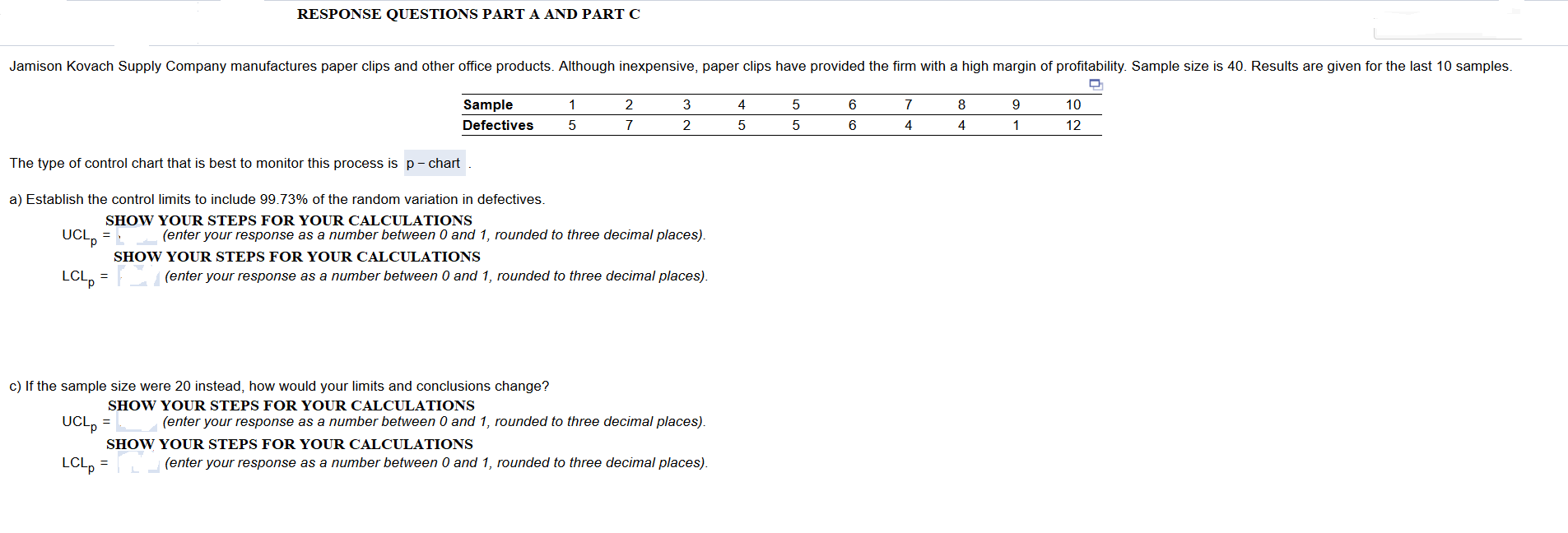 RESPONSE QUESTIONS PART A AND PART C Jamison