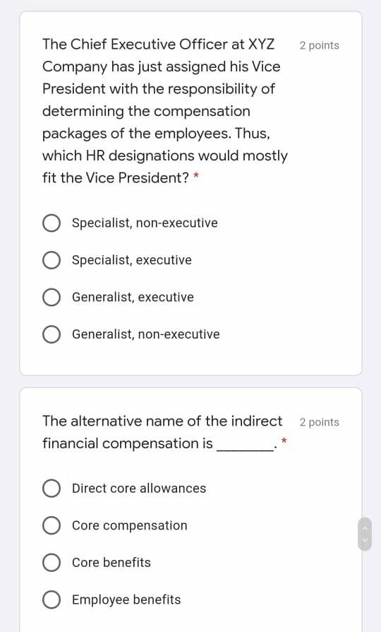 2 points The Chief Executive Officer at XYZ