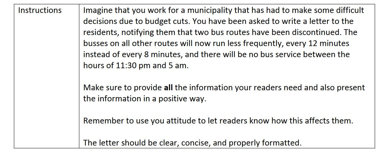 Instructions Imagine that you work for a