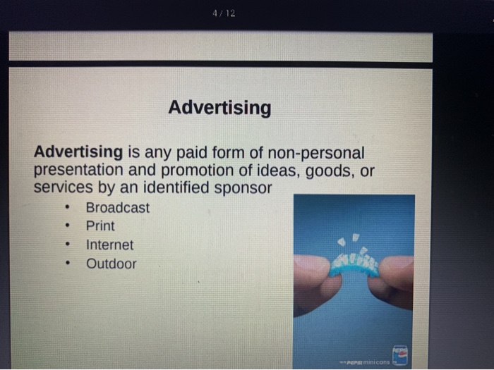 the traditional promotion mix. Be sure that you