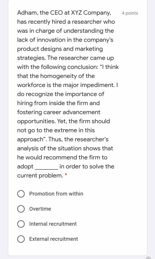 Following the last meeting for the HR 4 points