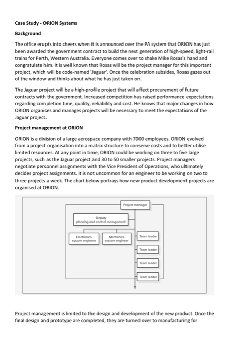 Case Study - ORION Systems Background The office