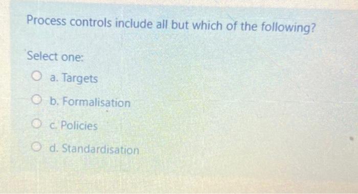 Process controls include all but which of the