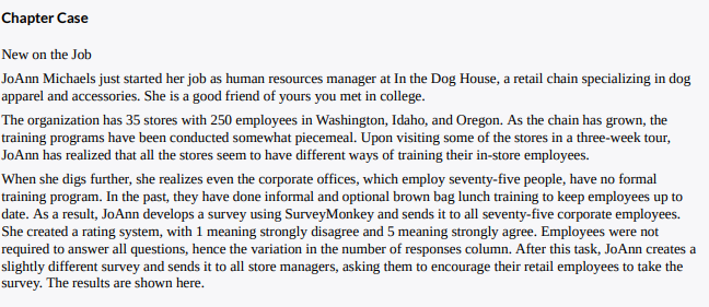 Chapter Case New on the Job JoAnn Michaels just