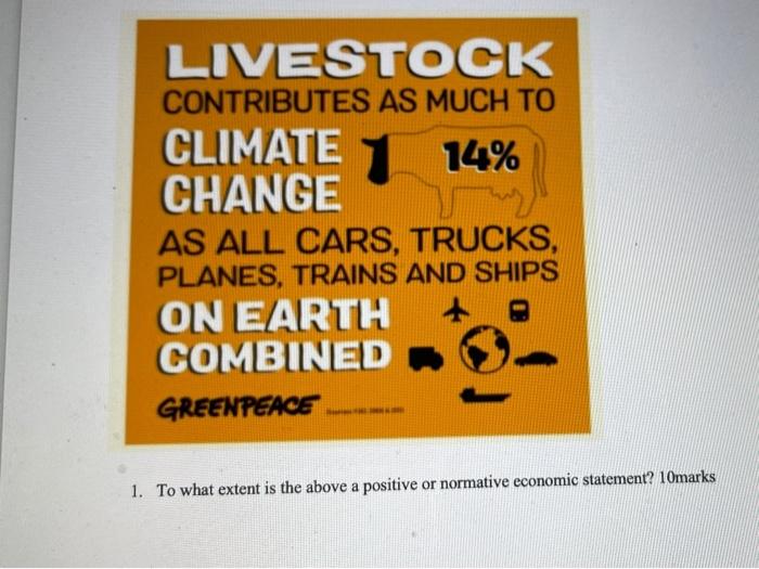 LIVESTOCK CONTRIBUTES AS MUCH TO CLIMATE 1 14%