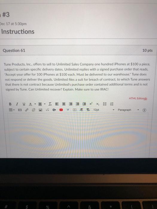 this is business law question #3 Dec 17 at 5:30pm