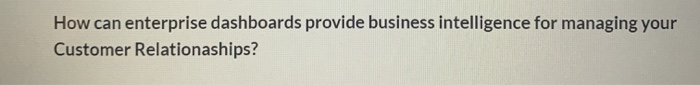 How can enterprise dashboards provide business