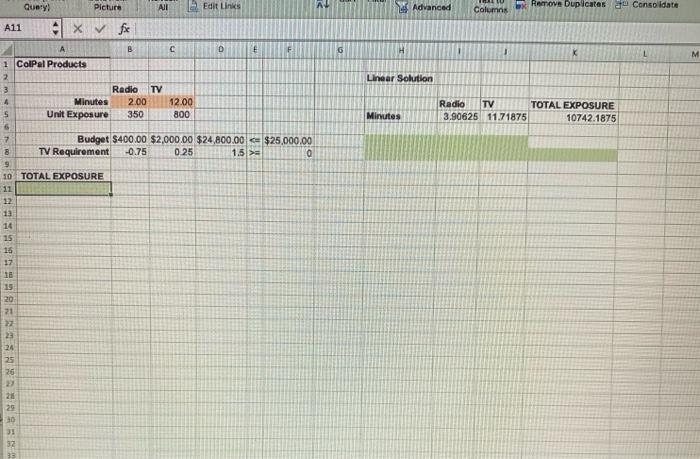please show all steps in excel 2. Solve Problem