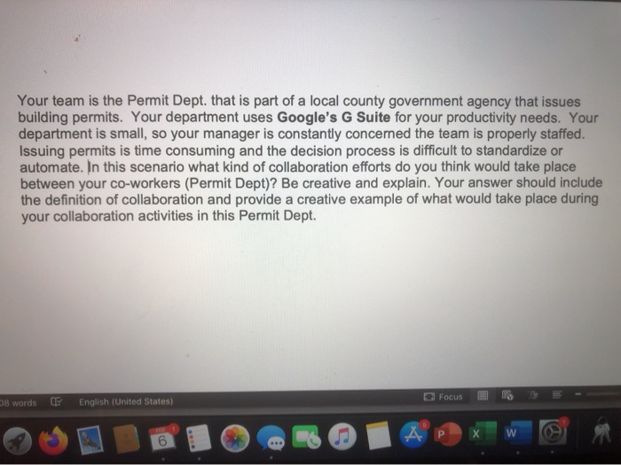 Your team is the permit Dept. that is part of a