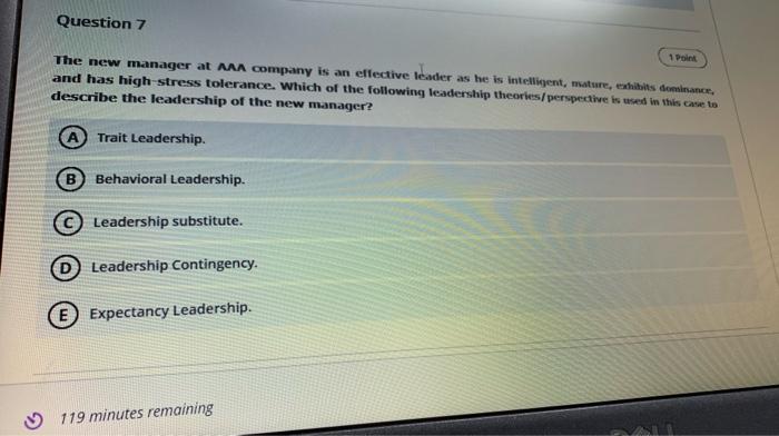 Question 6 Noora is a leader that believes that