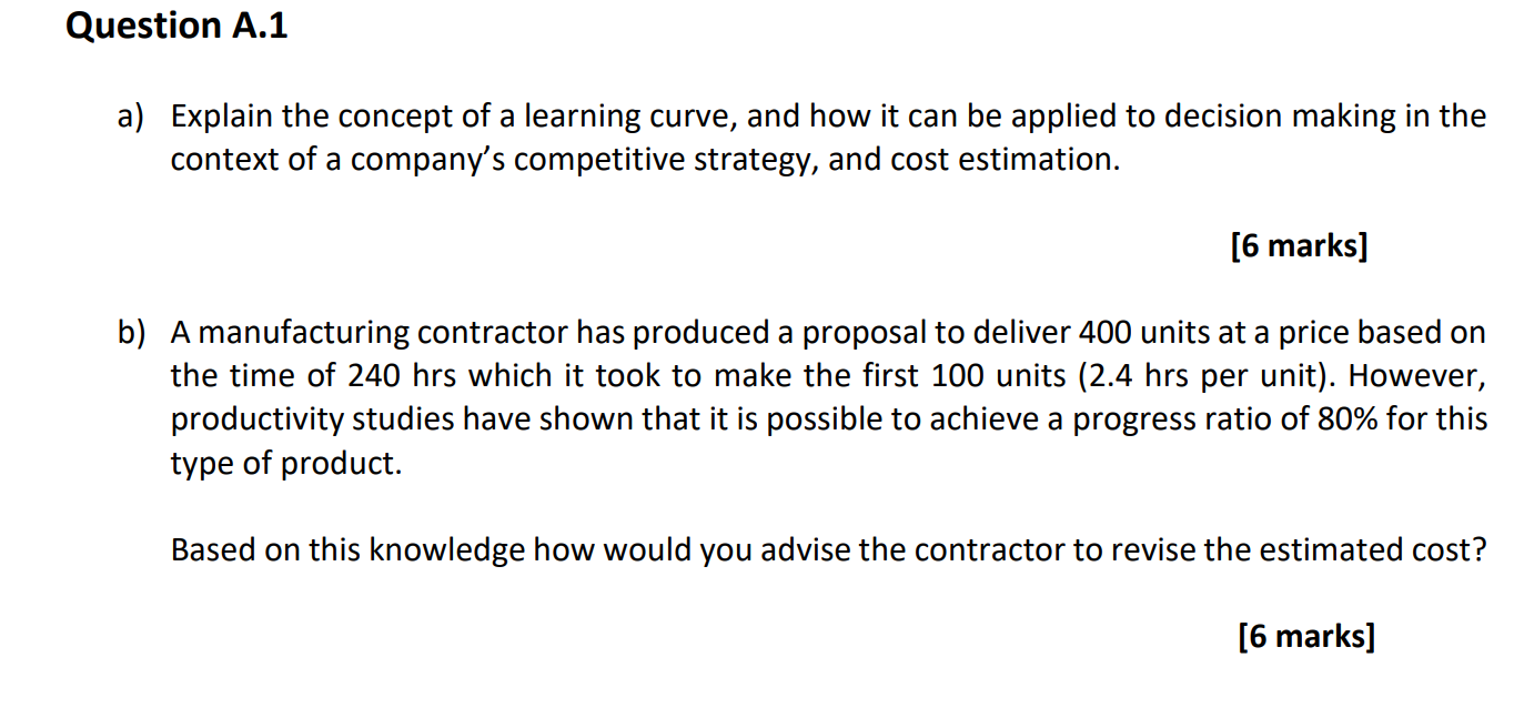 Answer PART B ONLY PLEASE Question A.1 a) Explain