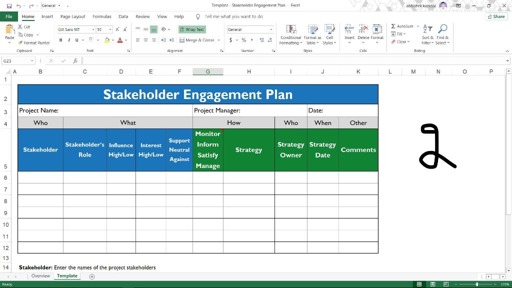 Write a Stakeholder Engagement Plan for your