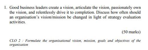 Strategic Management **Answer in paragraph,