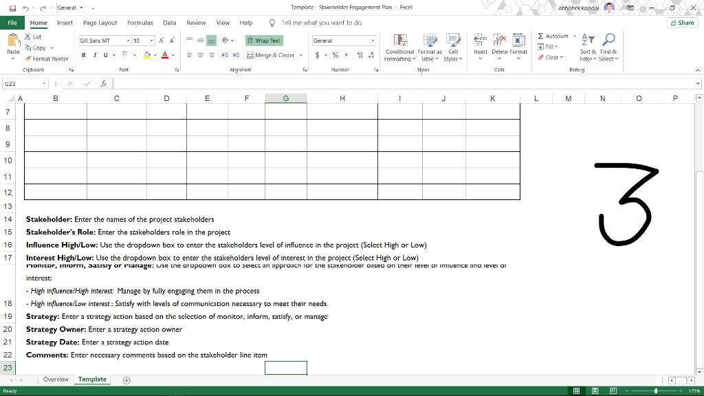 Write a Stakeholder Engagement Plan for your