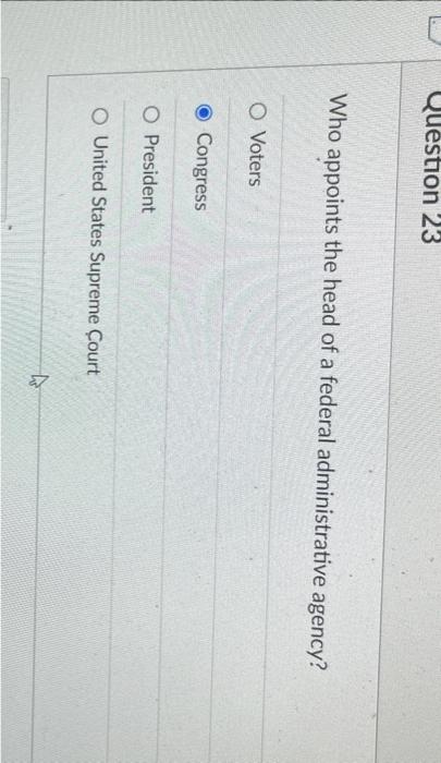 Who appoints the head of a federal administrative