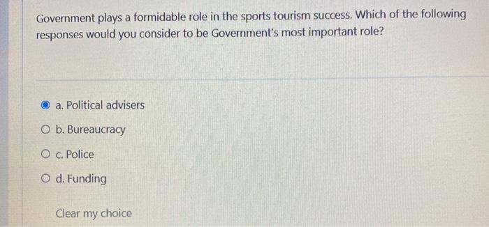 Government plays a formidable role in the sports