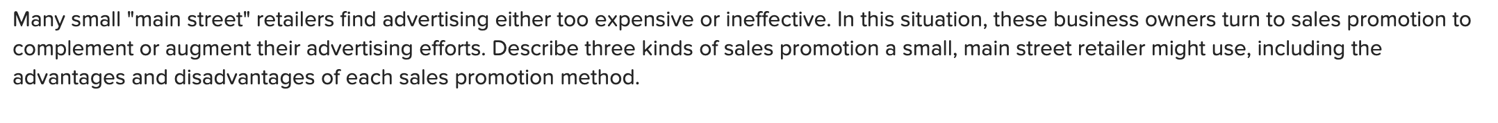 Many small "main street" retailers find